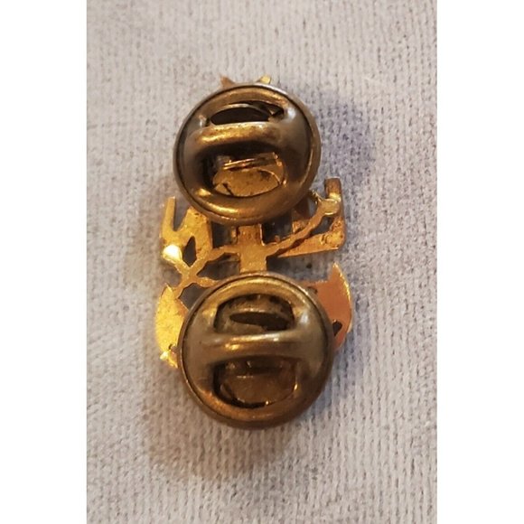 USN Navy Anchor 1 Star Lapel Pin Gold Plate Senior Chief Petty Officer Pin 1.25" - Picture 3 of 4
